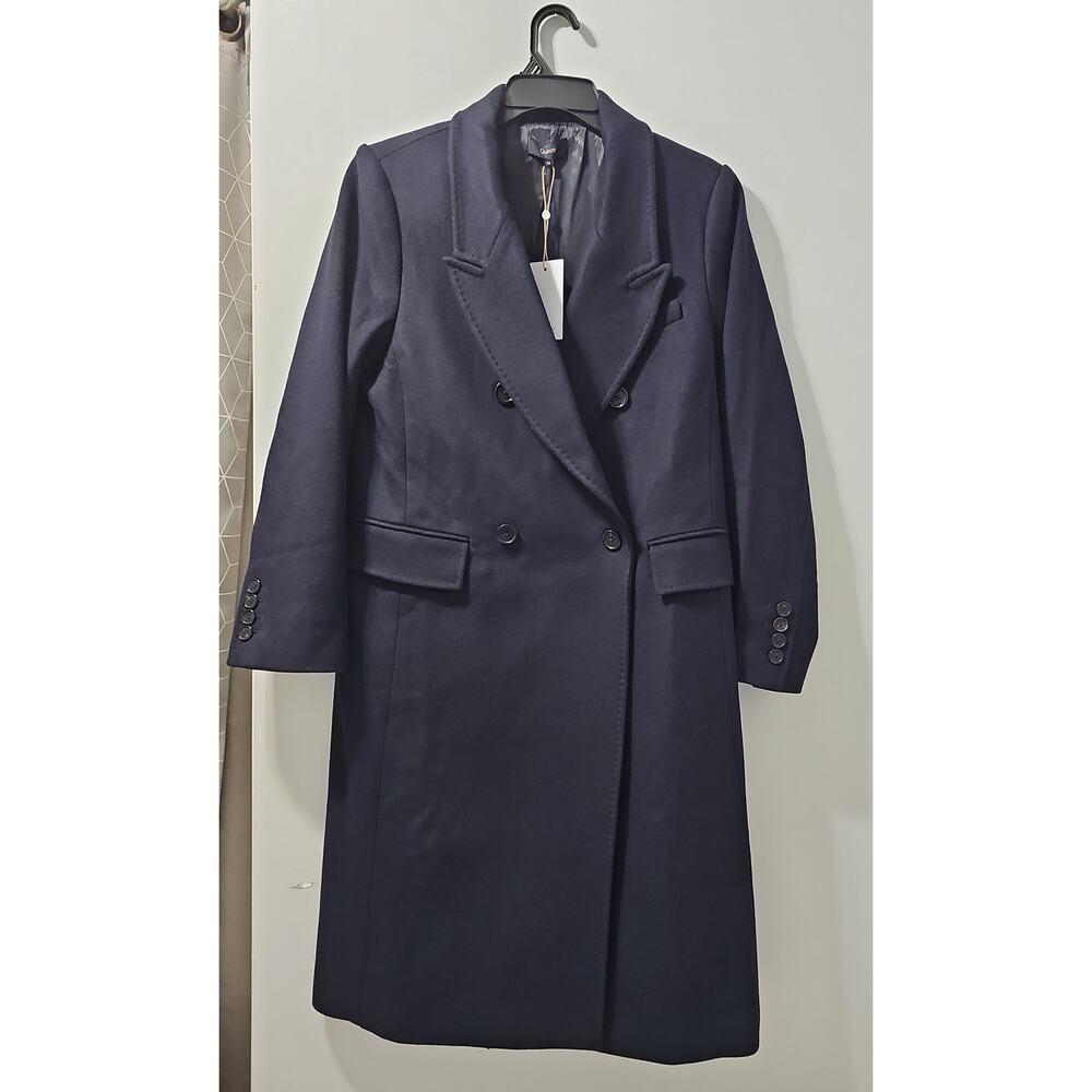 NWT Quince Italian Wool Double Breasted Coat Womens Medium Navy MSRP 190 - Picture 5 of 12